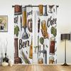 Cask Wine Glass Beer Stone Brick Retro Window Curtains Home Decor Living Room Curtains Kid's Room Cortinas For Kitchen Bedroom