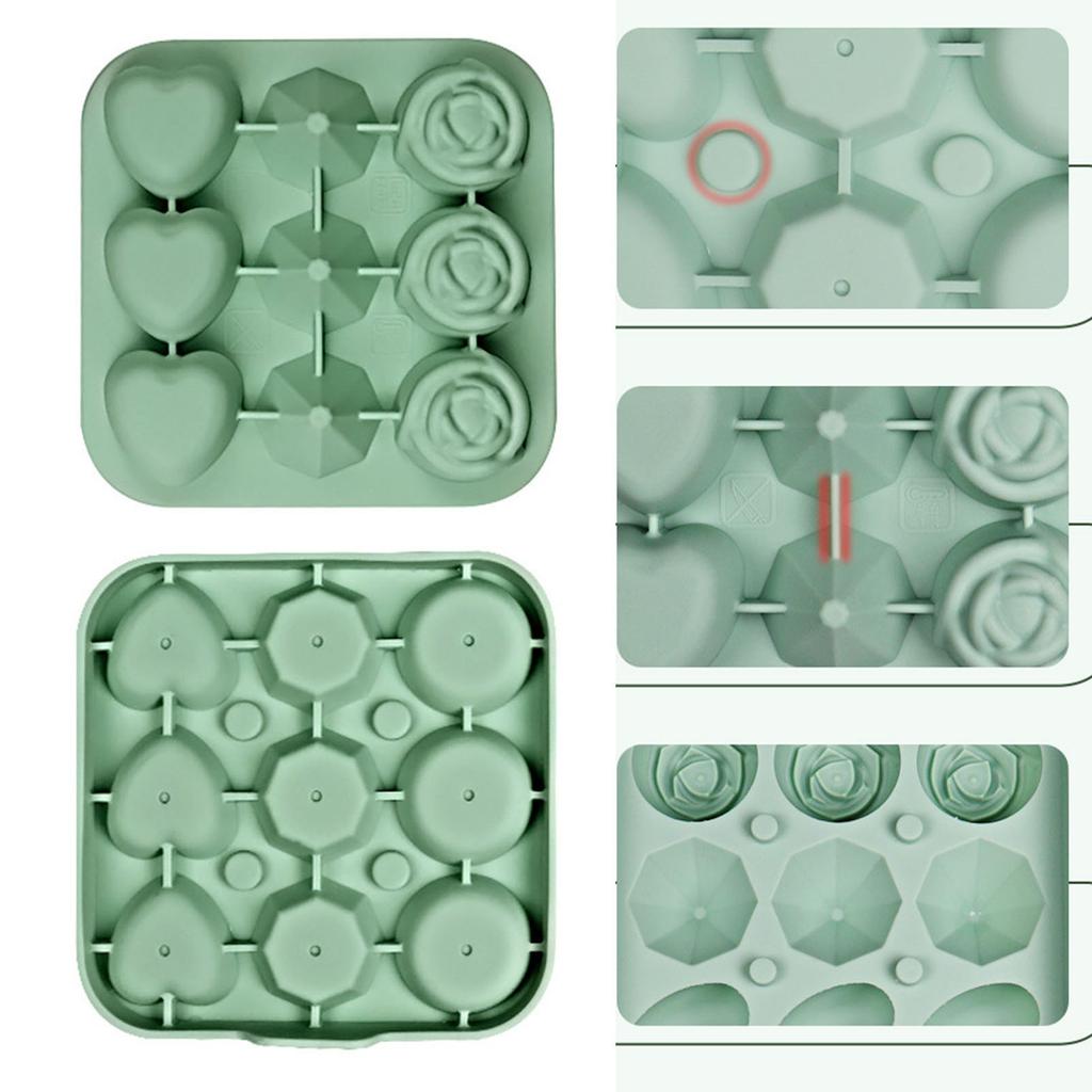 Rose Heart Diamond Ice Cube Mold Ice Cube Tray Food Grade Silicone Ice Maker Mold for Whiskey Drinkers Bartenders