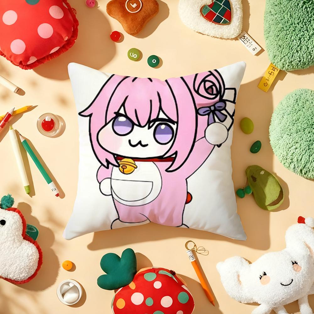 Nikke Doro Doll Victory Goddess Pink Dog Pillow Case Plush Fabric Soft Double-Sided Printed Sofa Warm Home Gift Cushion Cover