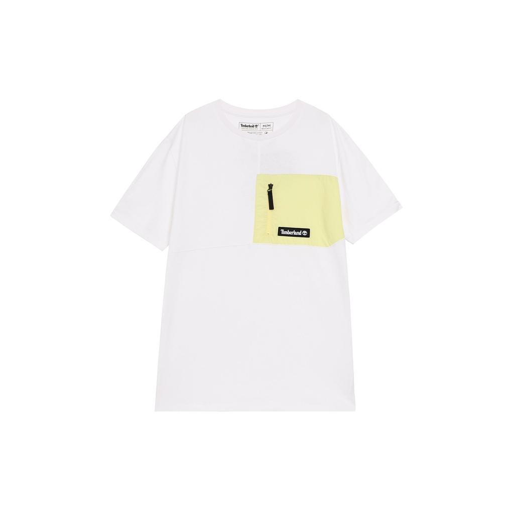 Timberland Casual Round Neck Pocket Pullover Short Sleeve T-Shirt Men Tops White A2DUP-BN8