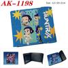 Anime Demon Huntress Group Merchandise Bifold Wallet PU Snap Button Short Purse Cartoon Card Holder Purple