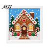Festive Tabletop Decoration Kits DIY Christmas Needlepoint Kit, Holiday Cross Stitch Santa Snowman Elk Patterns, Theme Beginners Needlework Craft Kit