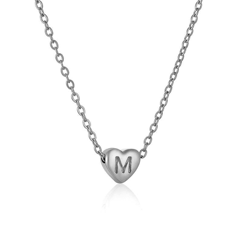 European and American Cold Wind Love Letter Necklace Female Ins Peach Heart English Letter Collarbone Chain 2026