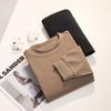 Women's Heavyweight Fleece Stand-Up Collar Sweatshirt - High-Elasticity, Warm, Loose Fit Base Layer for Autumn/Winter