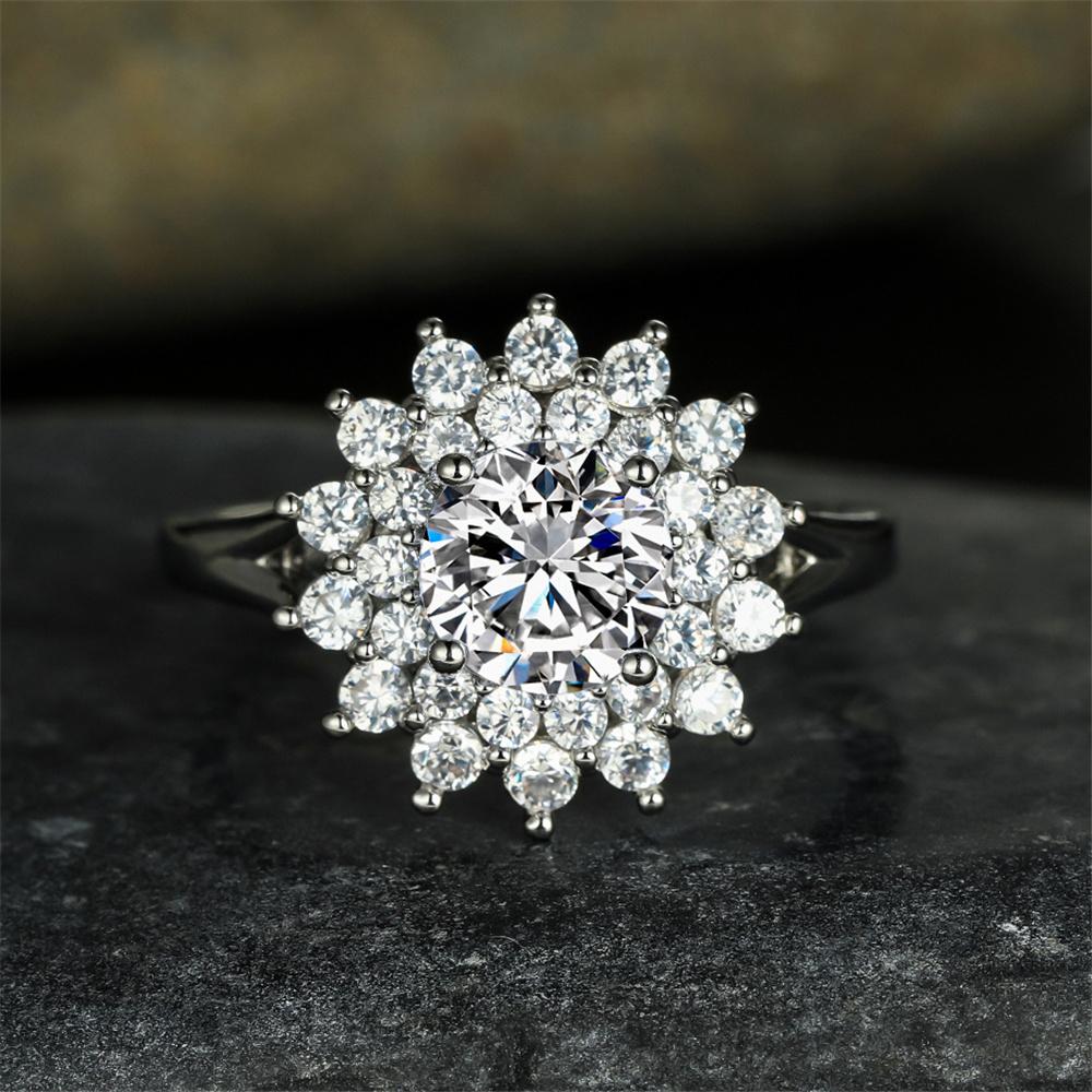 

Luxury Female Crystal White Round Zircon Stone Sunflower Engagement Ring Vintage Yellow Gold Color Wedding Jewelry For Women 6