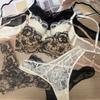 European and American Sexy Lace Jacquard Underwear Sexy Bra Women Have Steel Ring Upper Support To Gather Bra Set