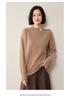 2026 Women's Cashmere Raglan Sleeve Pullover: Loose Fit, Half-High Neck, Slimming Knitwear for Autumn/Winter