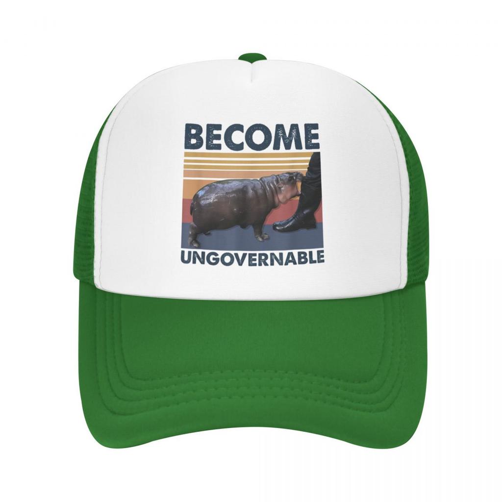 Custom Become Ungovernable Moo Deng Baseball Cap Hip Hop Women Mens Adjustable Trucker Hat Spring Dad Hat