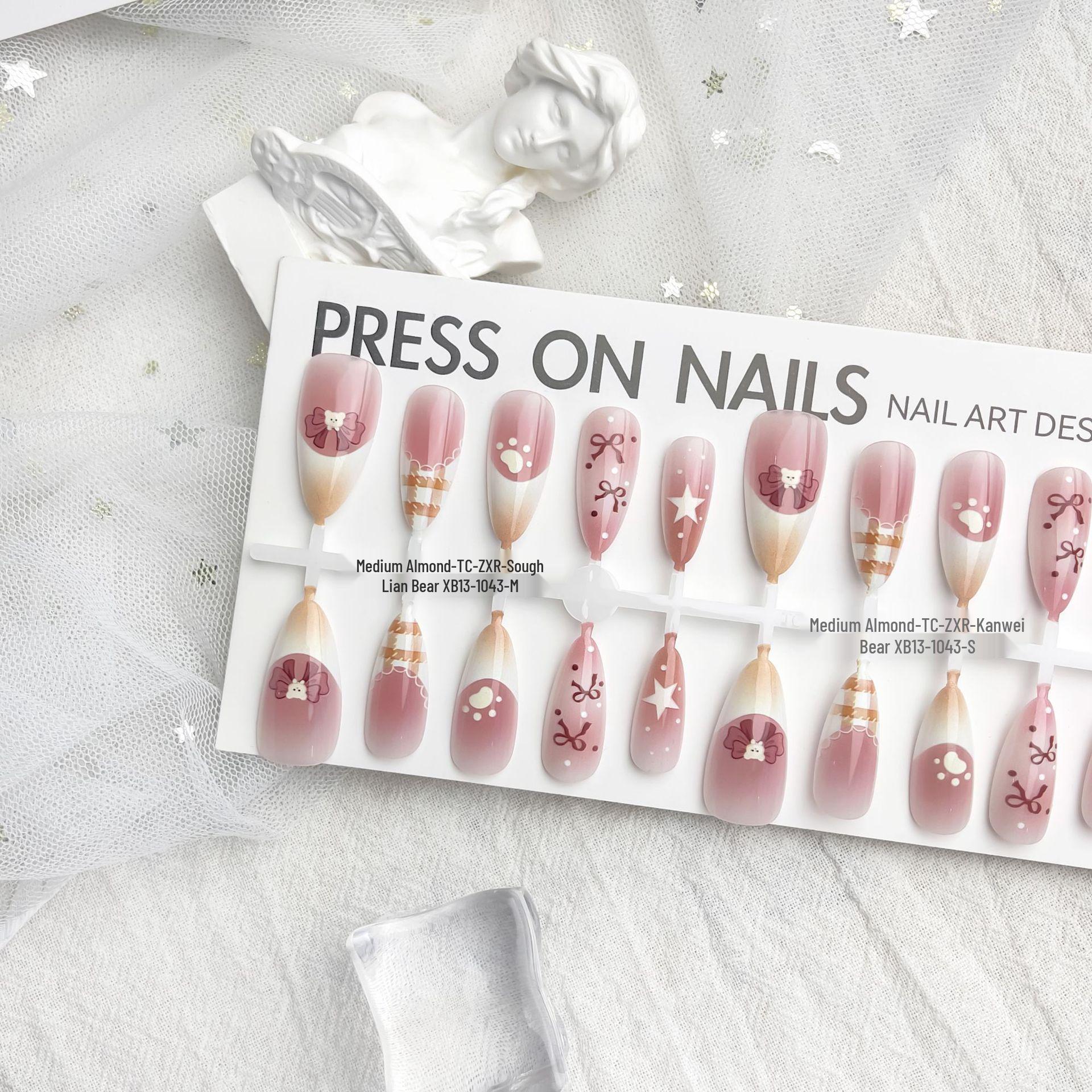 

Миндалевидные типсы для ногтей во французском стиле в нежных холодных цветах Natural Matte Finish/Strip/MSXS/30 Pieces