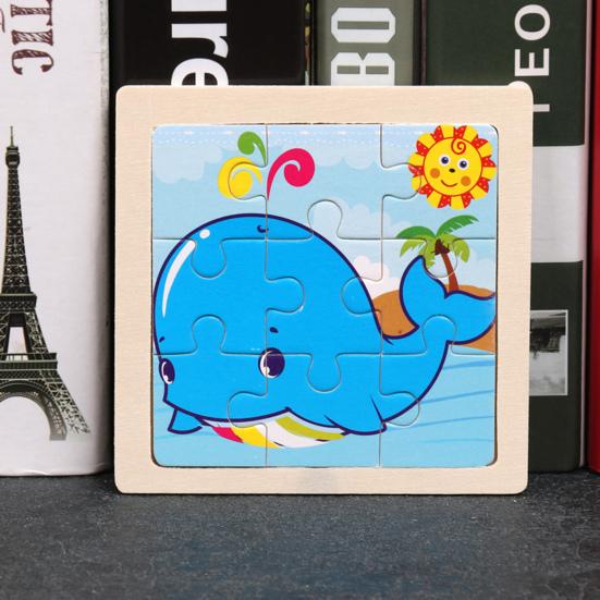 1Set Kids Jigsaw Puzzle Nice-looking Multifunctional Wood Animal Wooden Jigsaw Puzzle for Home