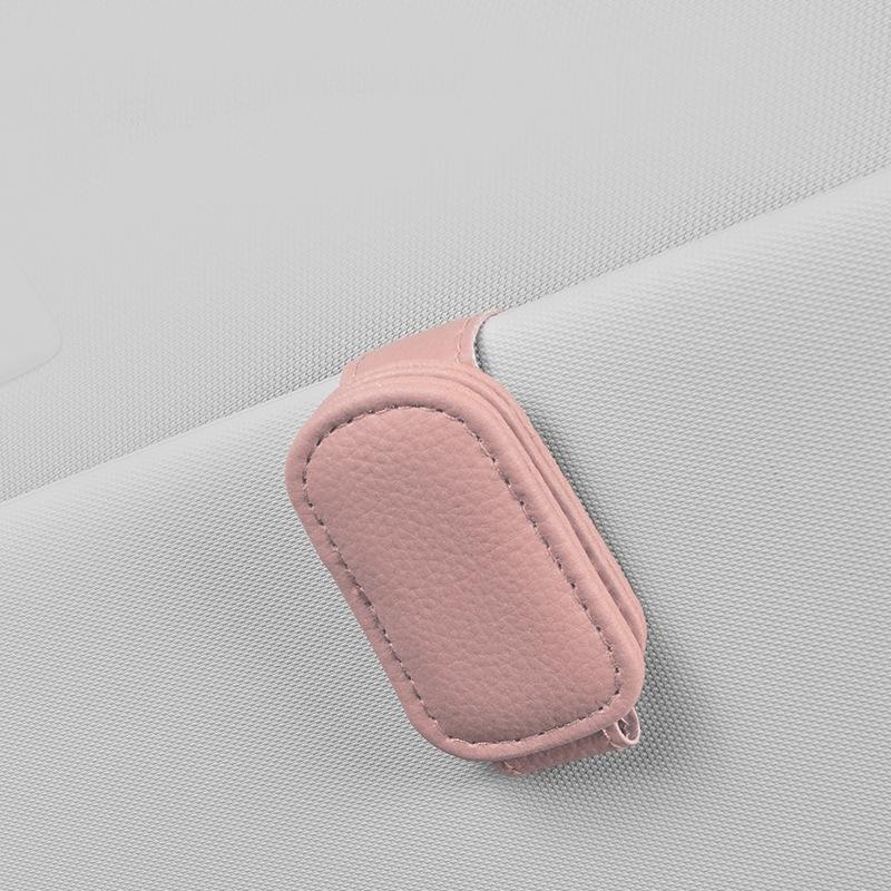Multifunction Car Sun Visor Glasses Clip Leather Eyeglasses Clip Magnetic Sunglasses Holder Hanger Universal Interior Accessorie