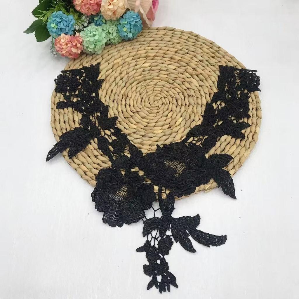 Versatile Lace Black Collar Embroidered Polyester Light Silk Hollow Decorative Corsage DIY AccessoriesApparel Sewing Supplies