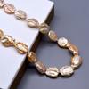 Genuine Pink Freshwater Baroque Pearl Simple Large Sheet Shape Women Necklace Handmade Wedding Jewelry Ornaments