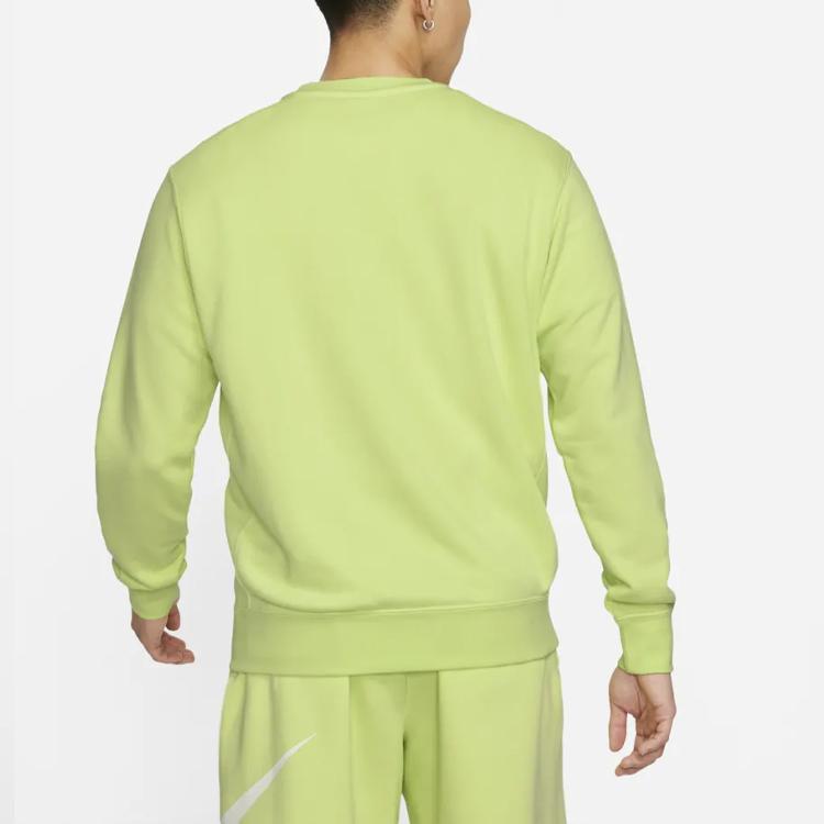 Nike Sportswear Club French Terry Embroidered Logo Crewneck Sweatshirt Men Tops Lemon-Yellow BV2667-736