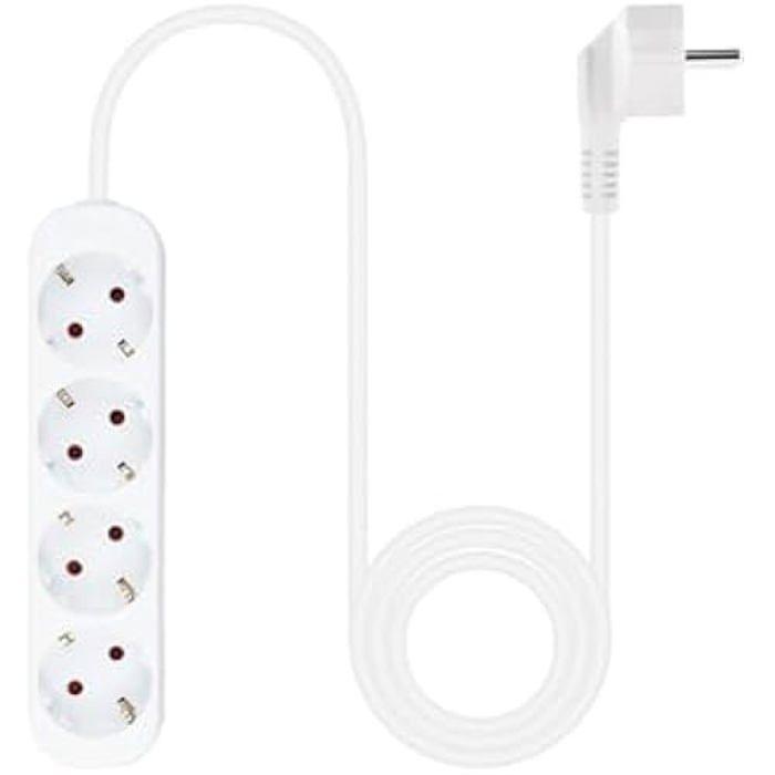 NANOCABLE 10.37.0004-NS - Multiprise avec 4 Prises, 1,4 m, Blanc