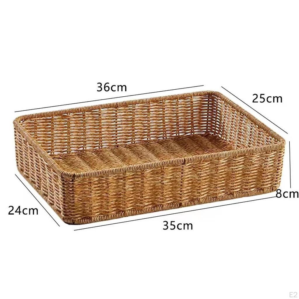 Woven Storage Basket Bread Multifunctional Desktop Sundries Organizer Serving for