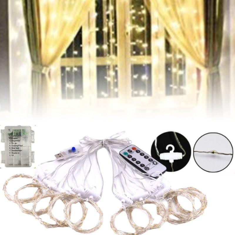 Control Remote Usb Led Warm White String Lights Living Room Wall Lamp Decoration