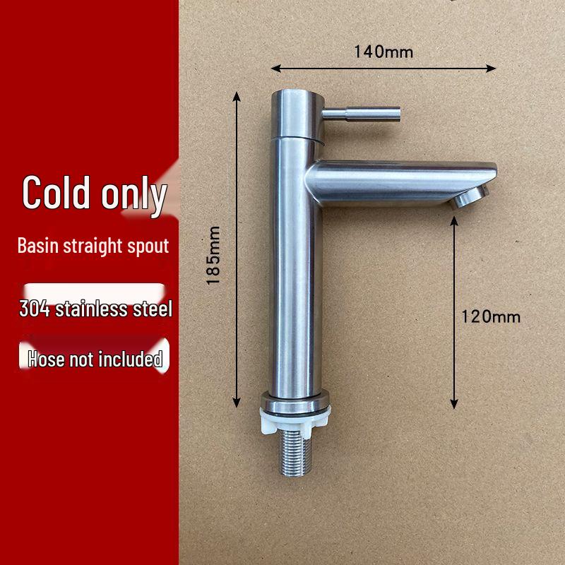 304 Stainless Steel Single-Hole Bathroom Faucet