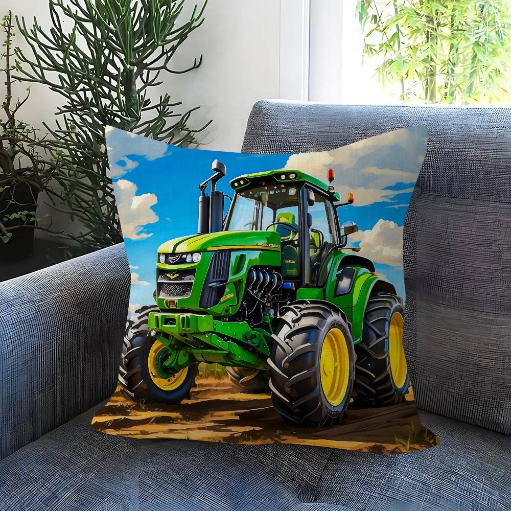 Car Tractor Decorative Personalized Pillow Dust Cover Bedroom Kids Party Decoration Pillowcase Birthday Children Gift