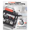SucceBuy 2/3 Shelf Utility Service Cart Dolly with 360° Swivel Wheels Ergonomic Storage Handle for Warehouse/Garage/Cleaning