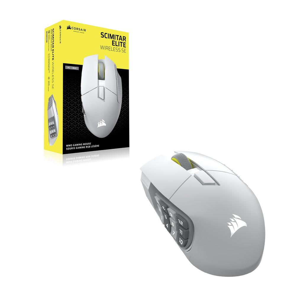 CORSAIR SCIMITAR ELITE WIRELESS SE Wireless Gaming Mouse with 16 Programmable Ideal for MARKSMAN S 33K Elgato Virtual Stream Wireless White Buttons,