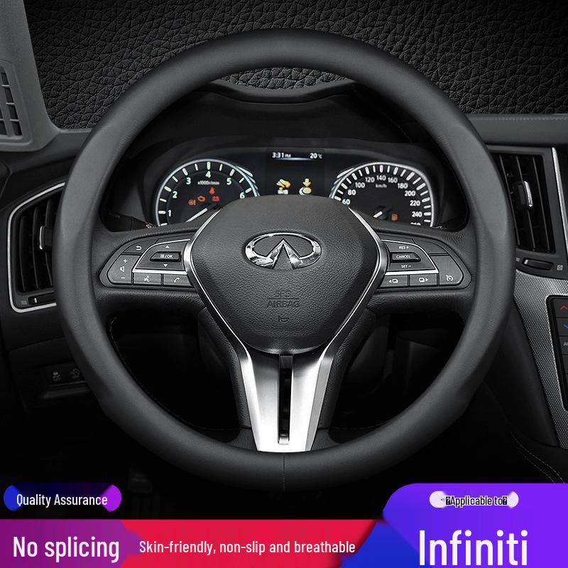 Genuine Leather Steering Wheel Cover for Infiniti QX50, Q50L, QX60, Q60, Q70, QX30