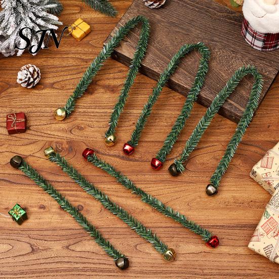 Lifelike Christmas Greenery 11.8 Inch Garland Ties for Banister Bells, Decorative Twist Ties, Reusable Indoor Party Ornament Wall Artificial