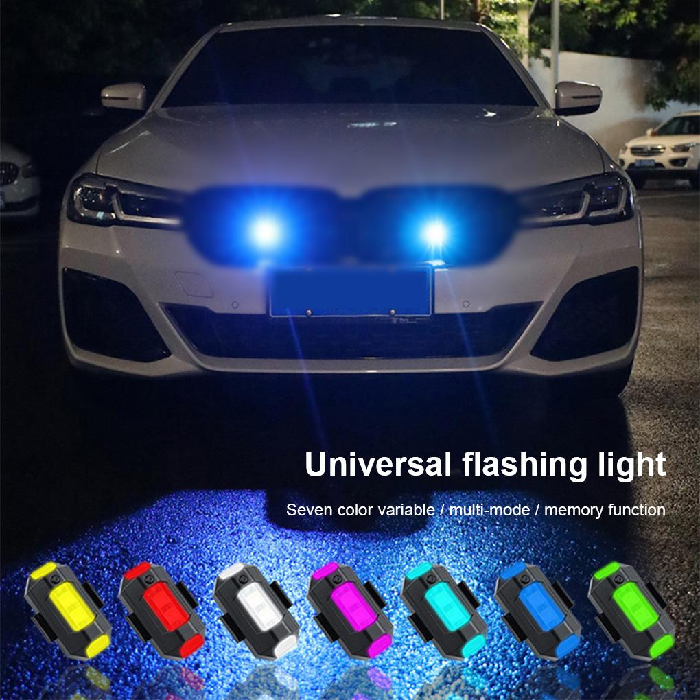 Motorcycle Warning Light Rechargeable Self-adhesive Memory Function Multi-modes Electric Scooter Signal Indicator