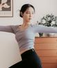 More Out Women'S Yoga Fingerhole Ribbed Long Sleeve Top 2Tt5236