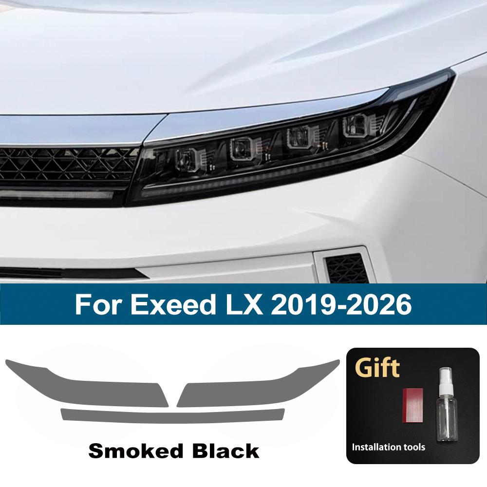 

Premium High-Gloss Smoke Black TPU Car Headlight Protection Film for Exeed LX 2019-2026 Pre-Cut PPF Anti-Scratch Vinyl Kit For LX 19-26 SMK