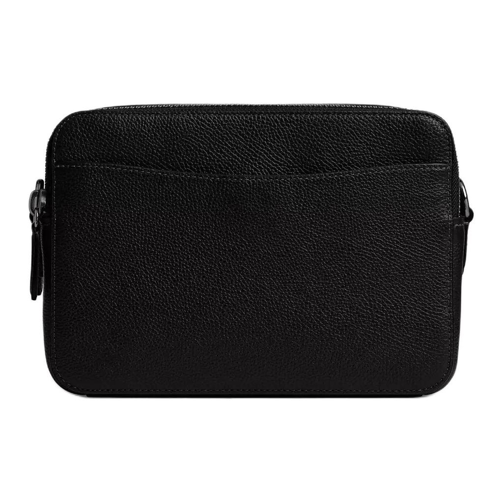 Coach Charter 24 Brand Logo Zipper Closure Leather Shoulder Crossbody Bag Medium Men Bags Black CV931-BLK
