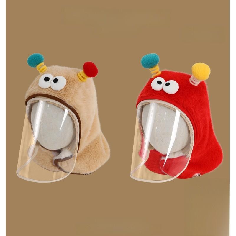 Baby Plush Hat And Neck Warmer Set With Windproof Face Mask For Winter Kids