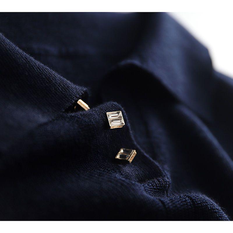 Summer New Polo-neck Patchwork Slim Knitting T-shirt Female Short Sleeve Simple All-match Pullover Top Women Vintage Jumpers Tee