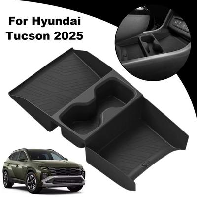 Pro Hyundai Tucson 2025 TPE Úložný prostor ve středové konzoli Interiér Spodní středový organizér přihrádky Box na příslušenství pro středovou konzoli auta C4X6