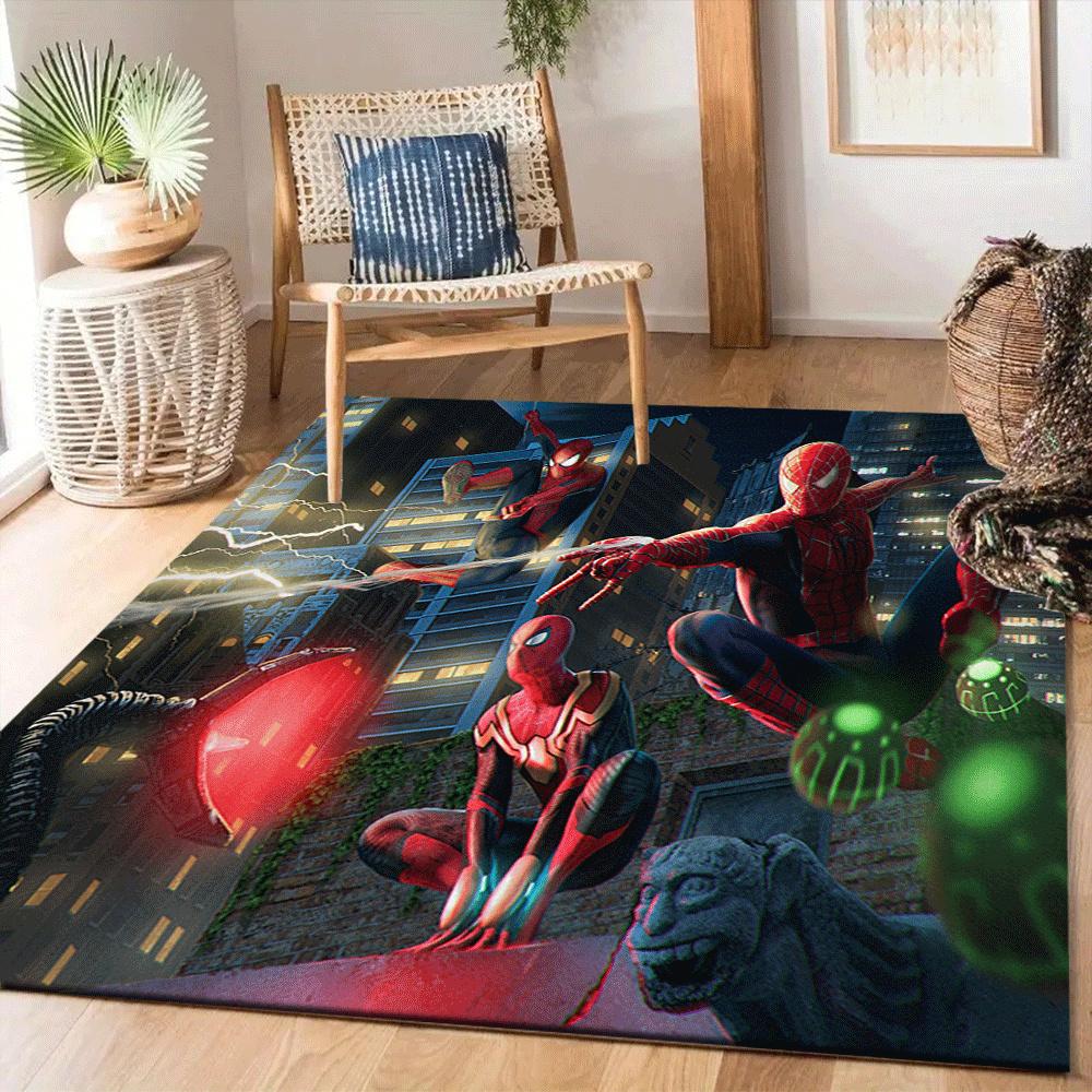 1 Stück Spider-Man Teppich, Schlafzimmer und Spielzimmer, Langlebig, Fleckenbeständig und Leicht zu Reinigen, Wohnzimmer