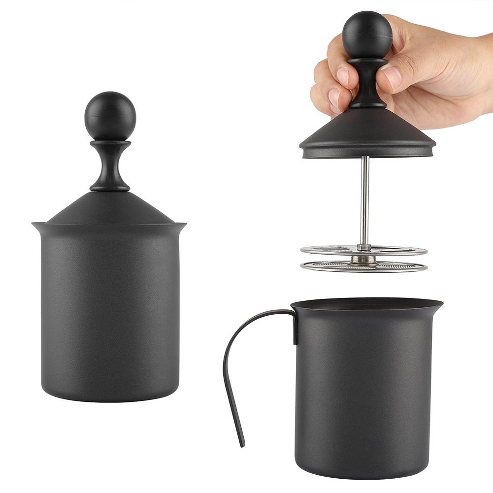 Stainless Steel Manual Double Mesh Milk Frother Foam Maker Coffee Decoration Tool (400ml)