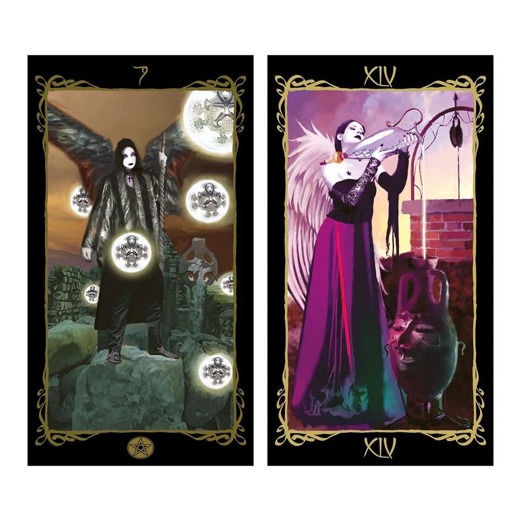 Kancharo Tarot Cards 78 Pieces Tarot Fortune Telling Angels Japanese Tarot Cards Basic Instructions Pouch Included [Dark Tarot] & (Genuine Product)