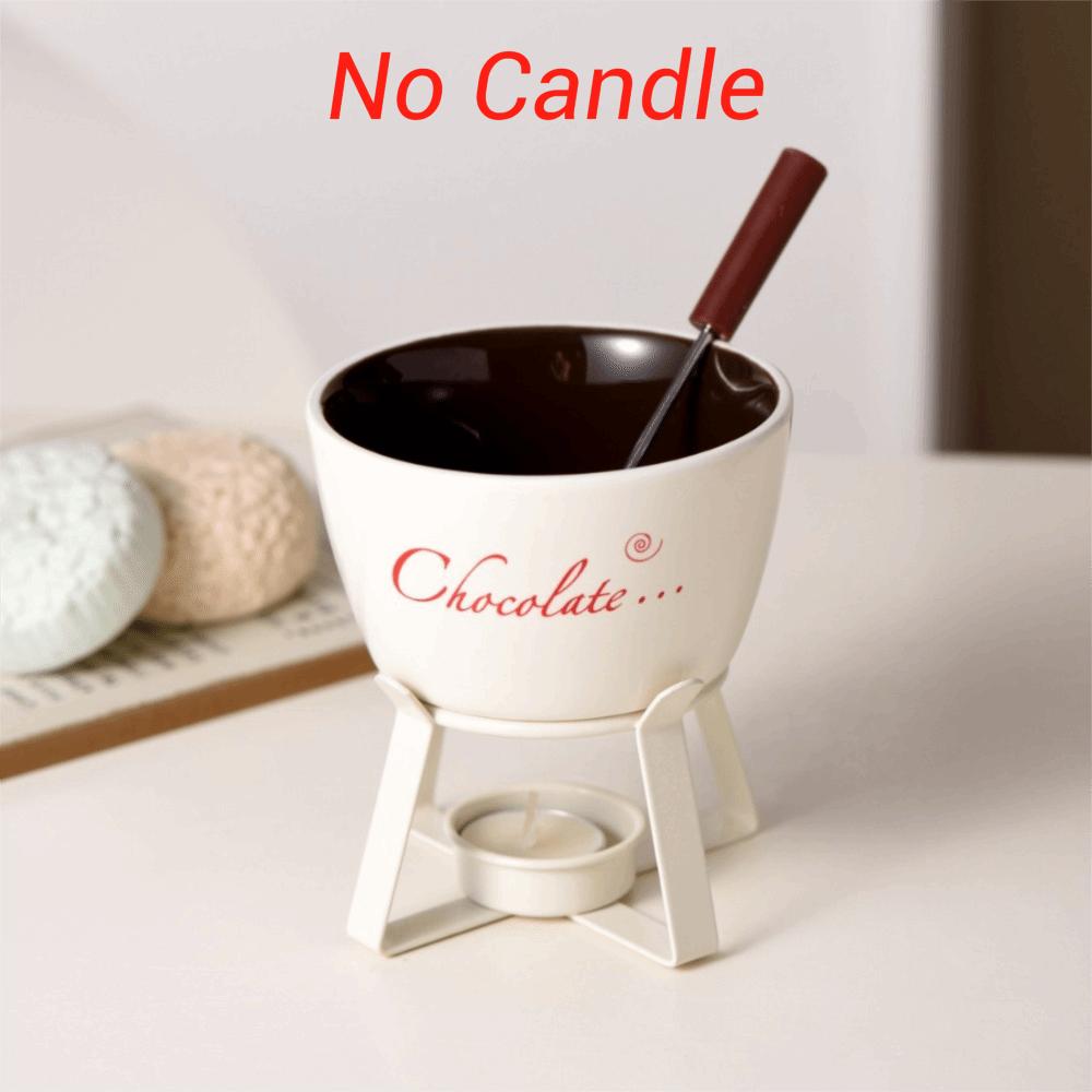 with Forks Chocolate Melting Mug Ceramics Cheese Butter Melting Mugs Fondue Cups  Valentine Gift