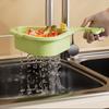 Multifunctional Sink Drain Basket Faucet Hanging Filter Bag Automatic Dumping Basket Sink Sponge Rack Kitchen Waste Collector