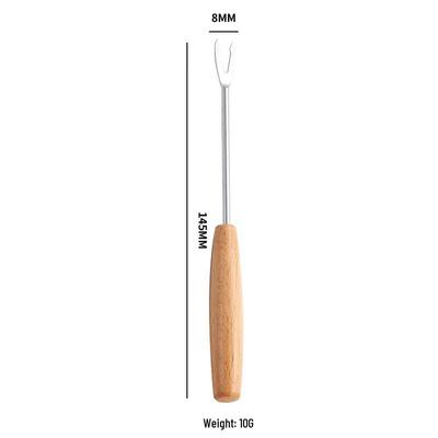 Wooden Handle Stainless Steel Dessert Forks (6-Piece Set)