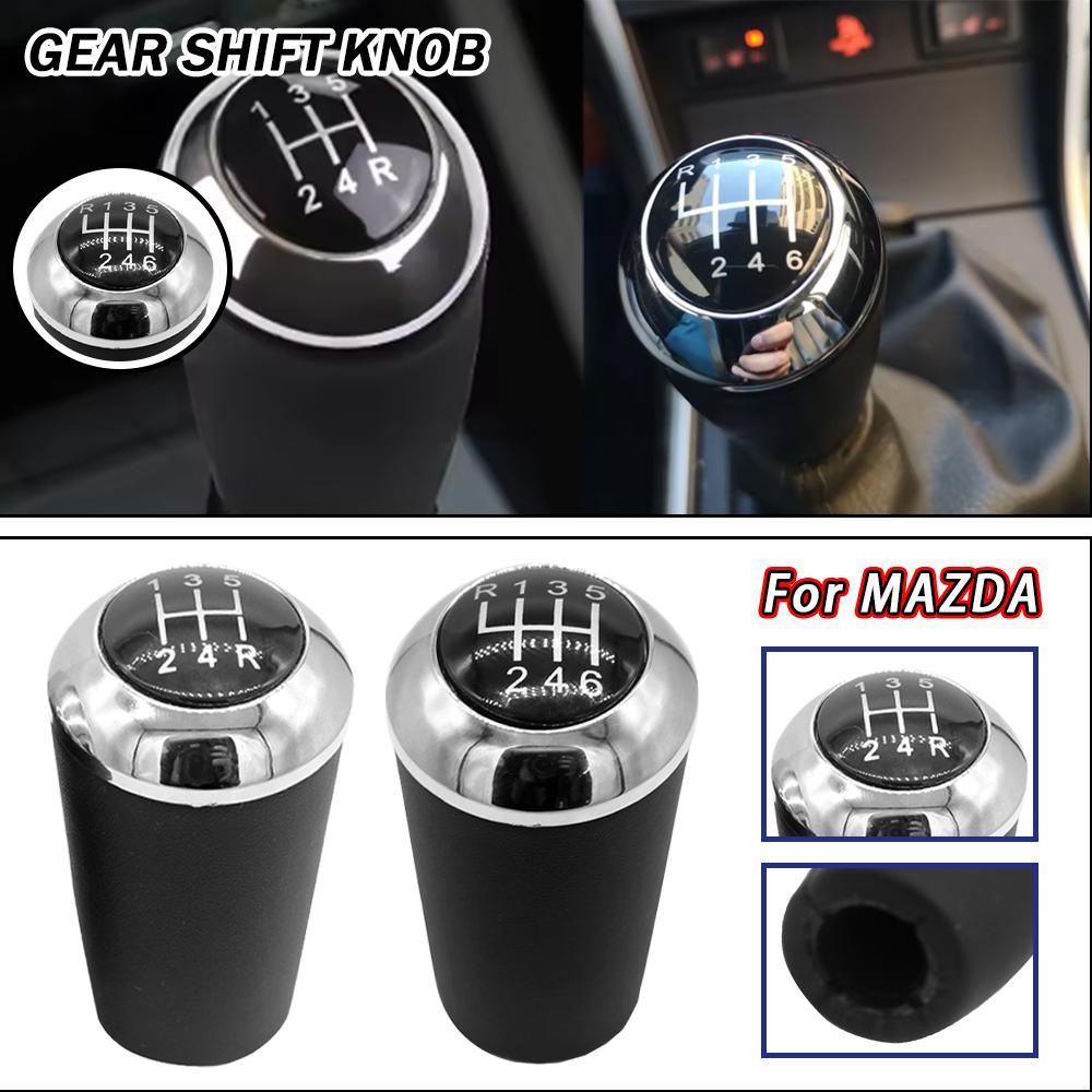 5/6 Speed Gear Shift Knob Leather Shifter Lever Arm Headball For MAZDA 3 BK BL 5 CR CW 6 II GH CX-7 ER MX-5 NC III 23 MT