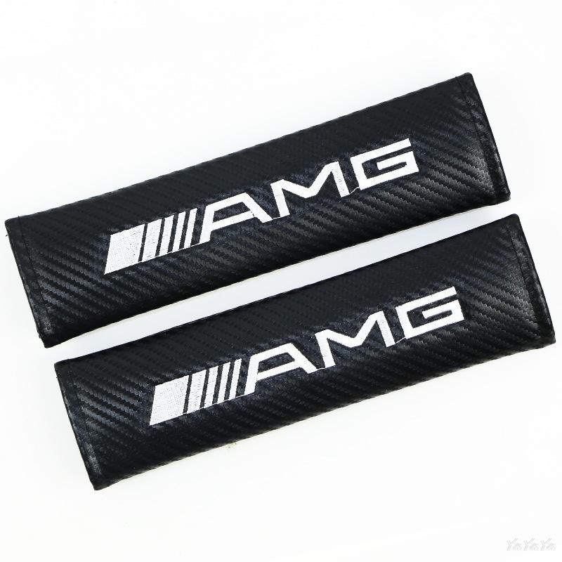 2pcs Car Seat Belt Shoulder Protect Covers Auto Accessories For Mercedes Benz AMG GLS GLA GLB GLC GLE CLS A B C E Class Stickers