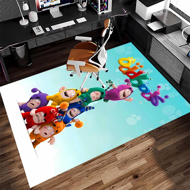 1pz Tappeto Area con Stampa Oddbods - Morbido, Lavabile, Antiscivolo, Tappeto Decorativo da Interno per Sedie da Ufficio, Soggiorno, Ufficio in Casa