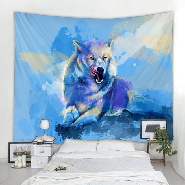 

Волк креативный гобелен настенное украшение тигр лев узор гобелены домашний текстиль стены богемное украшение Tapiz 230x180cm