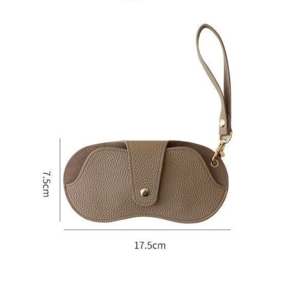 Lychee Pattern Sunglasses Case Pu Leather Eyeglasses Bag Portable Eyewear Holder