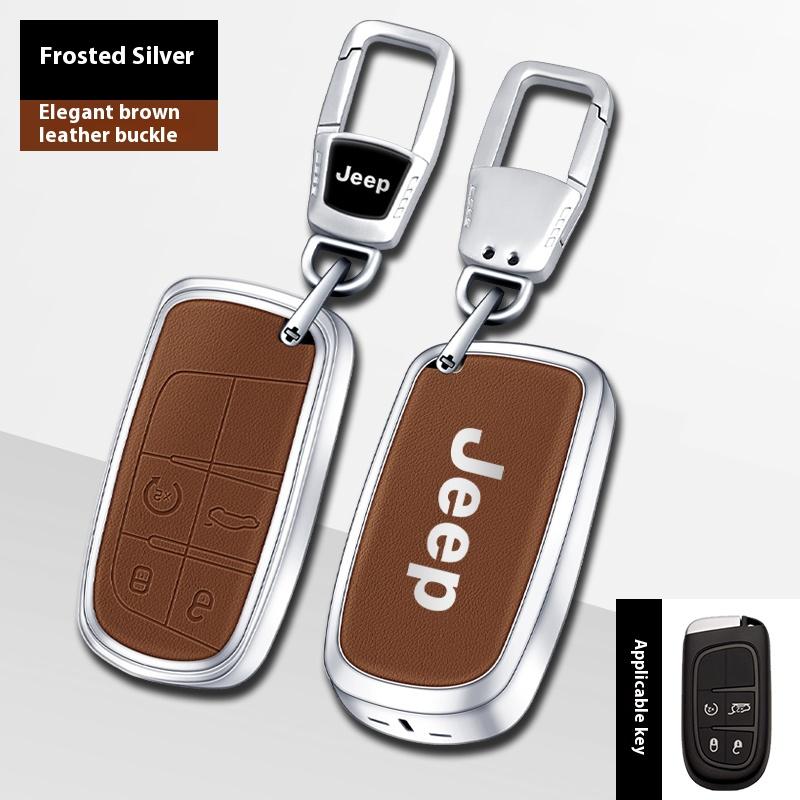 Car Alloy Key Case Key Bag Shell Key Chain Jeep Grand Cherokee Wrangler JK Renegade Patriot CommanIder Compass Gladiator Wagoneer