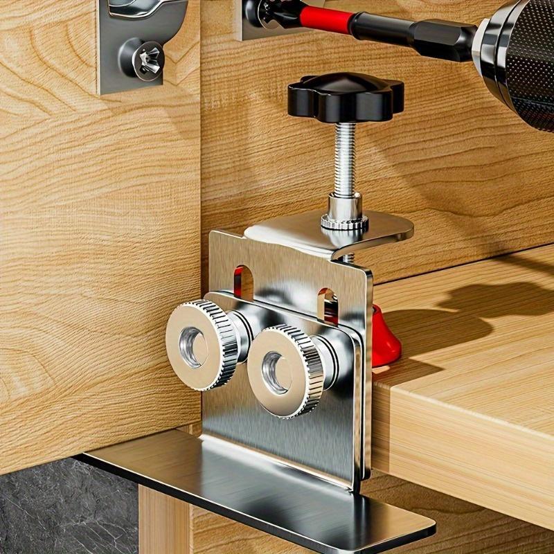 1pc Adjustable Stainless Steel Woodworking Cabinet Door Installation Locator, Multi-Functional 201 Stainless Steel Auxiliary Positioning Tool