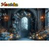 Mocsicka Photography Background Dreamy Misty Arch Castle Floral Decor Wedding Maternity Adult Art Portrait Backdrop Photo Studio