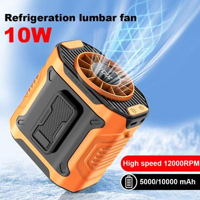 Waist Clip Fan 4000mAh Rechargeable Personal Wearable Belt Clip Fan Portable Powerbank Flashlight Fan for Outdoor Camping Hiking