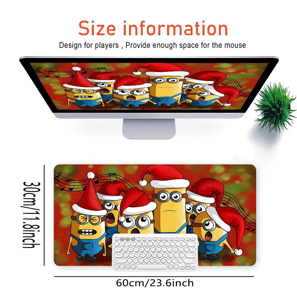 Christmas Minions Large Gaming Mouse Pad Nonslip Rubber Base Waterproof Desk Mat For Office Pc Laptop
